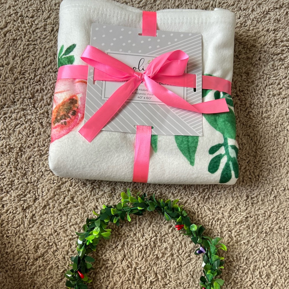 Floral milestone blanket baby girl